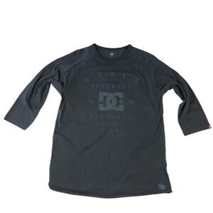 DC Shoes Raglan Sleeve Gray Logo Jersey T Shirt XL Extra Large